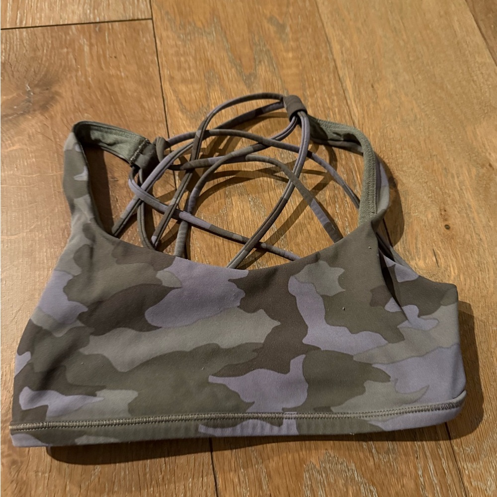 Lululemon Athletica Camo Strappy Sports Bra